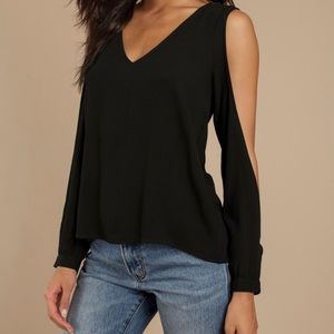 Black cold shoulder top